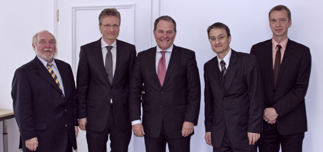 Peter Lehndorfer, Dr. Nikolaus Melcop, Staatsminister Dr. Wolfgang Heubisch,